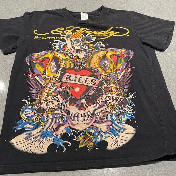 Ed Hardy Tops - Vintage Ed Hardy Jewelled Graphic T-shirt